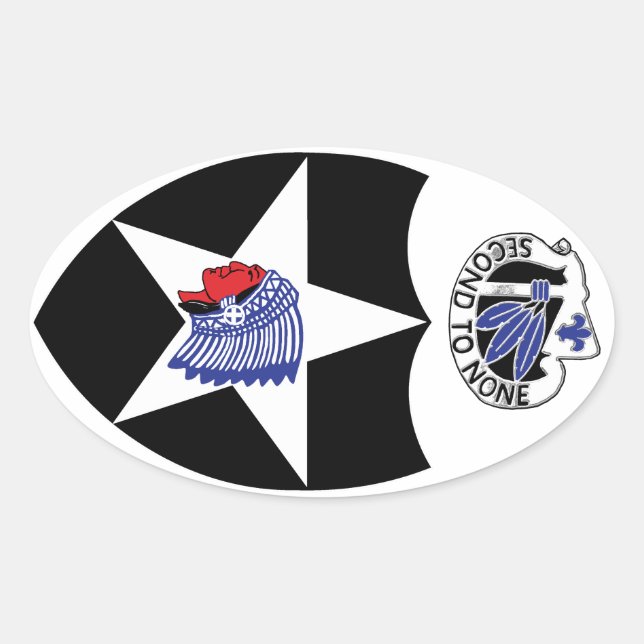 2nd Infantry Division, Second to none. Oval Sticker (Front)