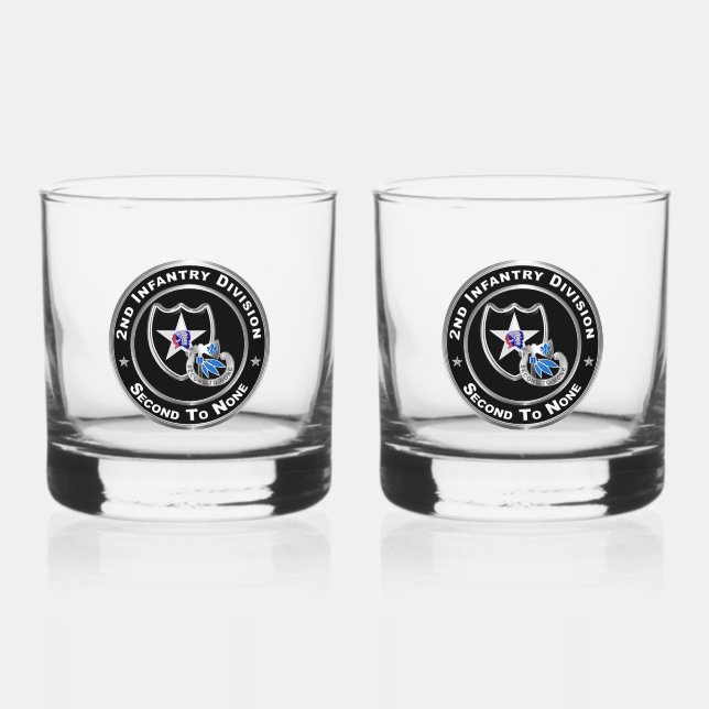 2nd Infantry Division  Whiskey Glass (Front)