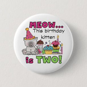 2nd Kitten Birthday Tshirts and Gifts 6 Cm Round Badge
