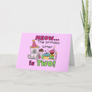 2nd Kitten Birthday Tshirts and Gifts Card