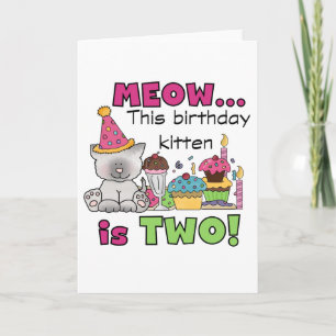 2nd Kitten Birthday Tshirts and Gifts Card
