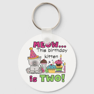 2nd Kitten Birthday Tshirts and Gifts Key Ring