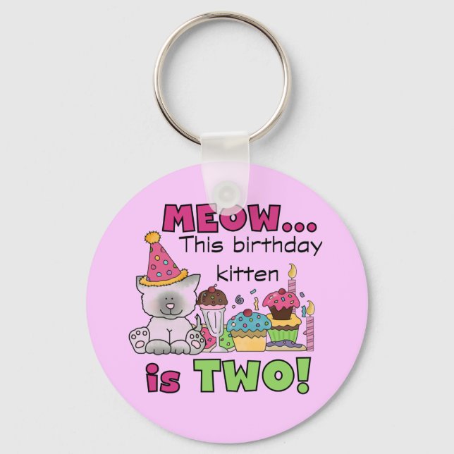 2nd Kitten Birthday Tshirts and Gifts Key Ring (Front)