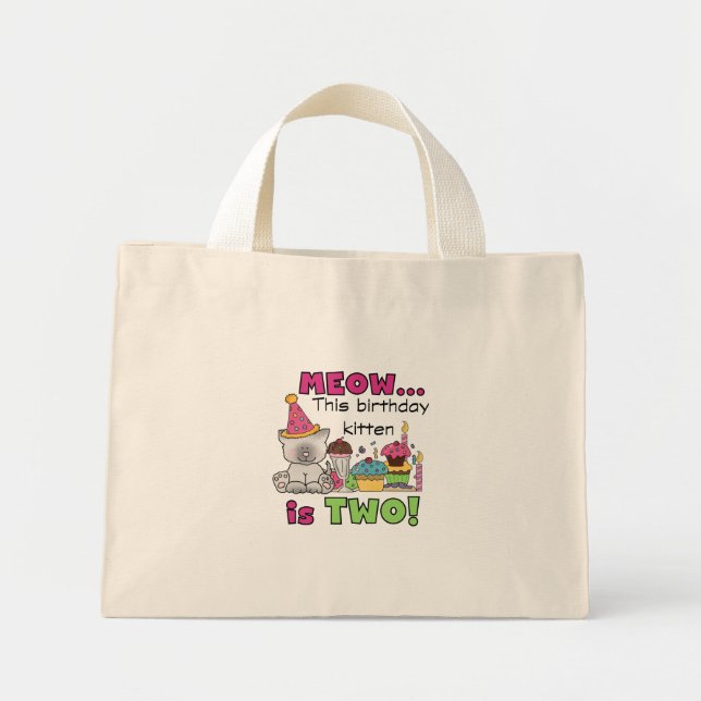 2nd Kitten Birthday Tshirts and Gifts Mini Tote Bag (Front)