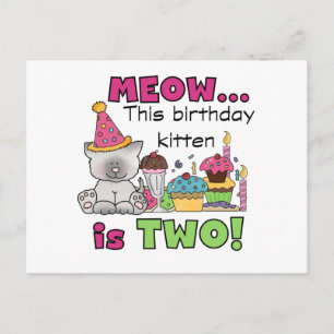 2nd Kitten Birthday Tshirts and Gifts Postcard