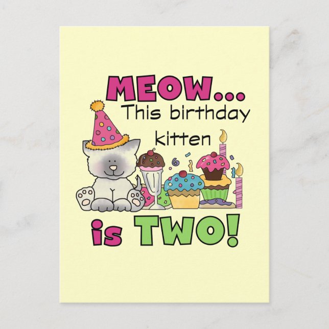 2nd Kitten Birthday Tshirts and Gifts Postcard (Front)