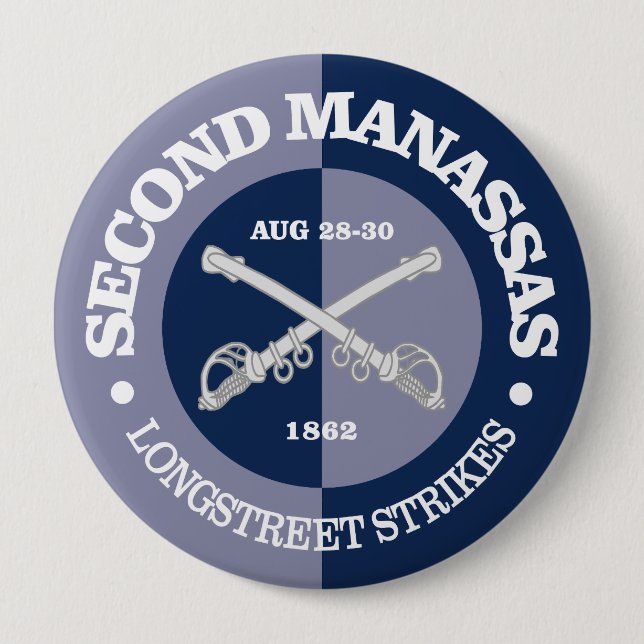 2nd Manassas (B&G) 10 Cm Round Badge (Front)