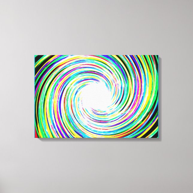 2nd Multi Coloured Spark Swirl Canvas Print (Front)