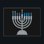 2nd Night of Hanukkah Glitter Postcard<br><div class="desc">Hanukkah 2022 will begin in the evening of Sunday 18 December and ends in the evening of Monday 26 December</div>