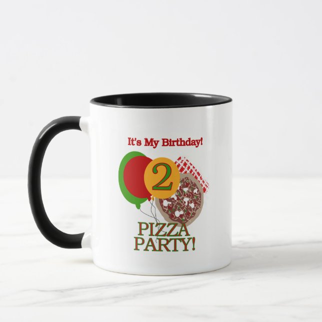 2nd Pizza Party Birthday Tshirts and Gifts Mug (Left)