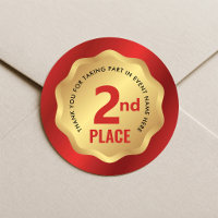 2nd Place Event Medal Competition Sticker Red Gold