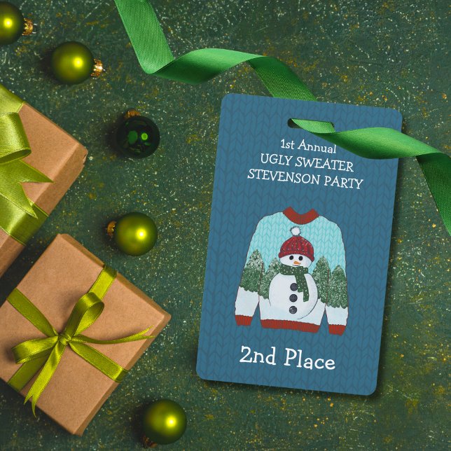 2nd Place Snowman Ugly Sweater Party Winner Badge ID Badge (Creator Uploaded)