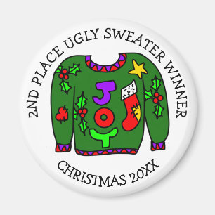 2ND Place Winner Ugly Sweater Contest Prize Magnet