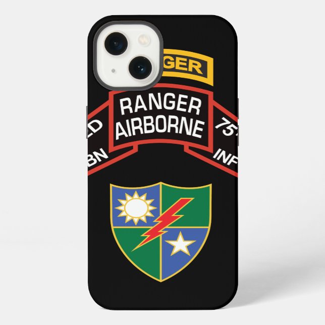 2nd Ranger BN, 75th INF old-style scroll with tab iPhone Case (Back)
