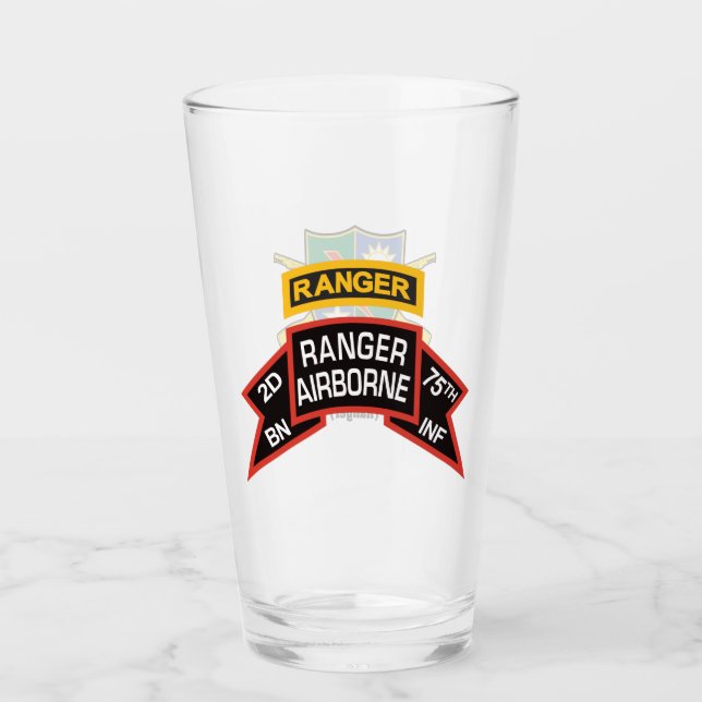 2nd Ranger BN old-style scroll with tab Beer Glass (Front)