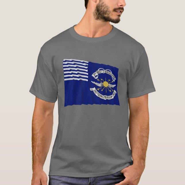 2nd Regt Lt Dragoons Waving Flag T-Shirt (Front)