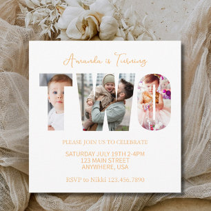 2nd Second Birthday Party Favours For Girls Boys Invitation