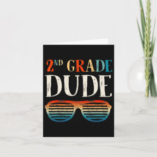2nd Second Grade Dude Sungles Back To School Boys Card