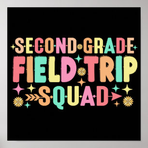 2nd Second Grade Field Trip Squad Matching Teacher Poster