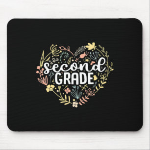 2nd Second Grade Floral Heart Ck To School Teacher Mouse Mat