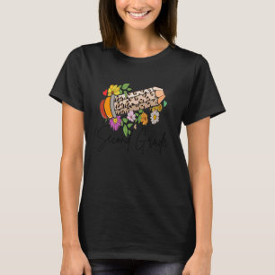2nd Second Grade Leopard Pencil Flower Cute Teache T-Shirt