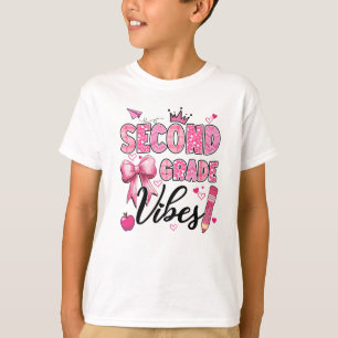 2nd Second Grade Vibes Back To School Coquette Tea T-Shirt