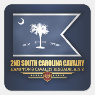 2nd South Carolina Cavalry Square Sticker