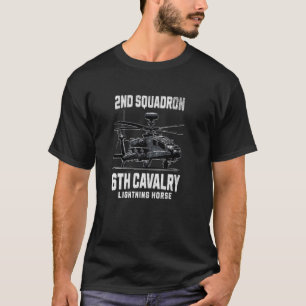 2nd Squadron 6th Cavalry Apache Helicopter Militar T-Shirt