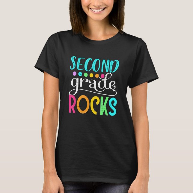 2nd Teacher Team   Second Grade Rocks T-Shirt (Front)