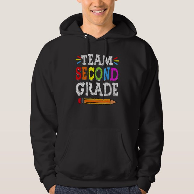 2nd Teacher Team Second Grade Squad Back To School Hoodie (Front)