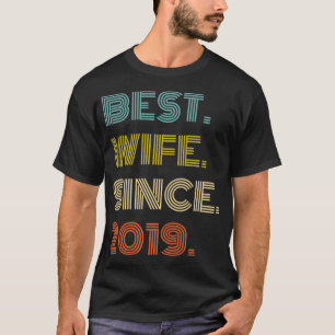 2nd Wedding Anniversary Best Wife Since 2019 Premi T-Shirt