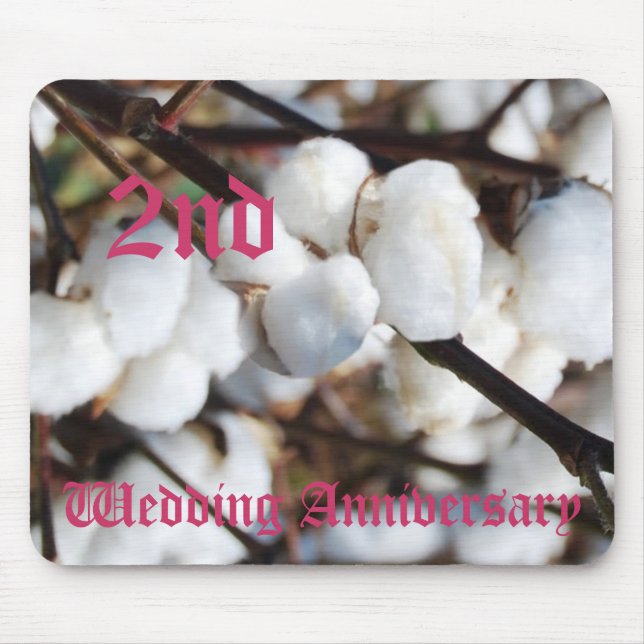 2nd wedding anniversary - Cotton Mouse Mat (Front)