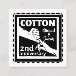 2nd Wedding anniversary couple holding hands Enclosure Card