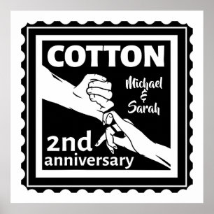 2nd Wedding anniversary couple holding hands Poster