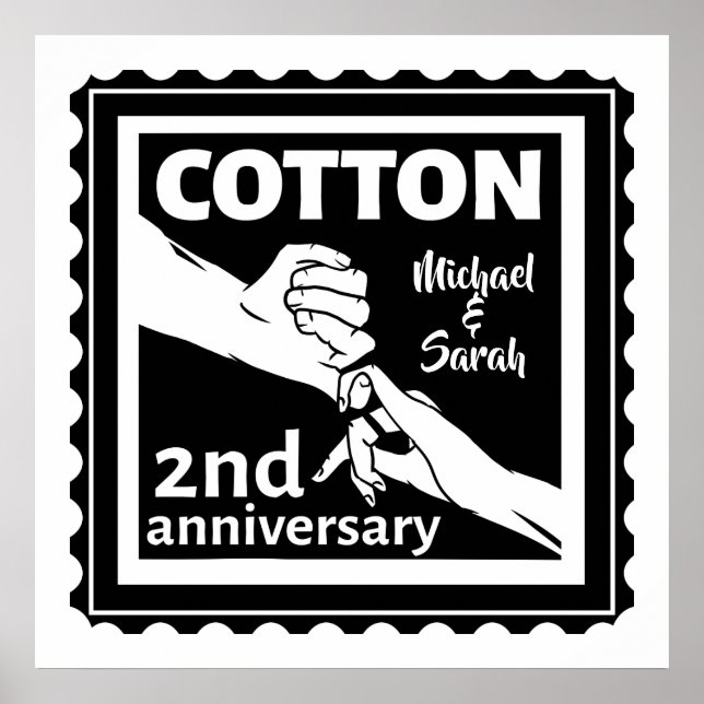 2nd Wedding anniversary couple holding hands Poster (Front)