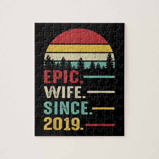 2nd Wedding Anniversary Gift for Her Epic Wife Jigsaw Puzzle (Vertical)