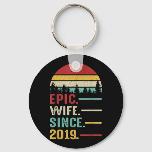 2nd Wedding Anniversary Gift for Her Epic Wife Key Ring