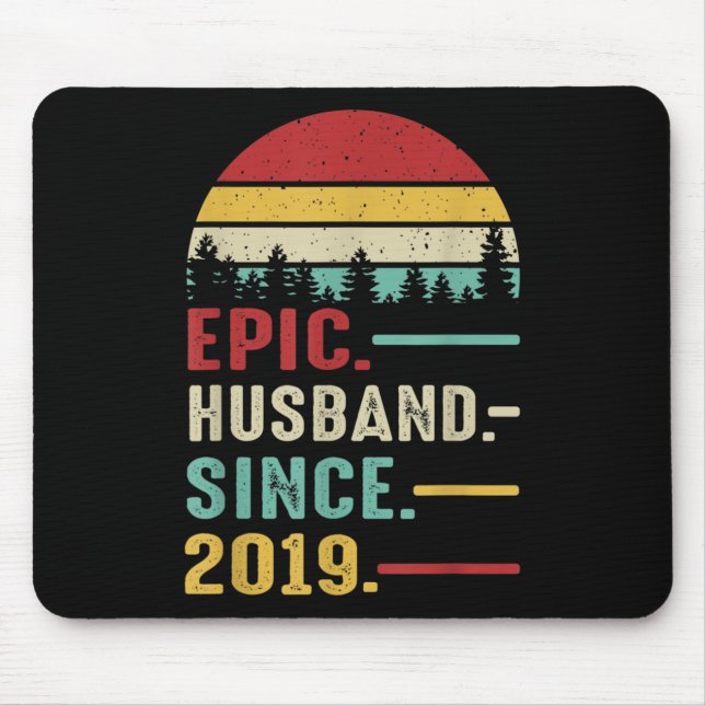 2nd Wedding Anniversary Gift for Him Epic Husband Mouse Mat (Front)