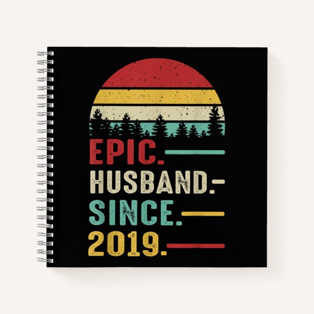 2nd Wedding Anniversary Gift for Him Epic Husband Notebook (Front)