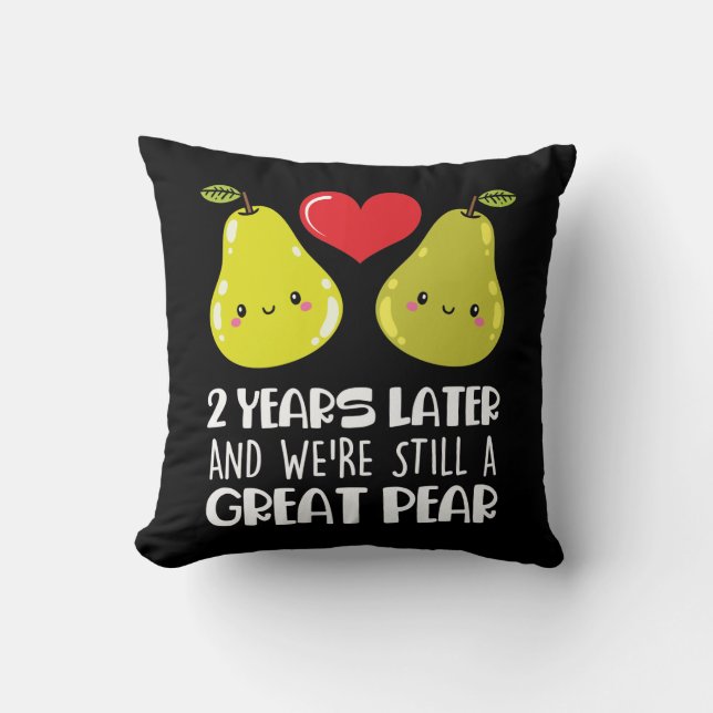 2nd Wedding Anniversary Gift Married Couple Pear Cushion (Front)