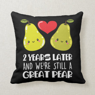 2nd Wedding Anniversary Gift Married Couple Pear Cushion