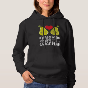 2nd Wedding Anniversary Gift Married Couple Pear Hoodie