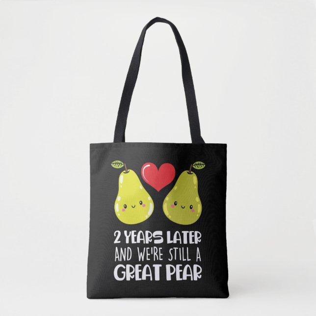 2nd Wedding Anniversary Gift Married Couple Pear Tote Bag (Front)