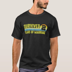 2nd Wedding Anniversary Husband Wife Couple Vintag T-Shirt