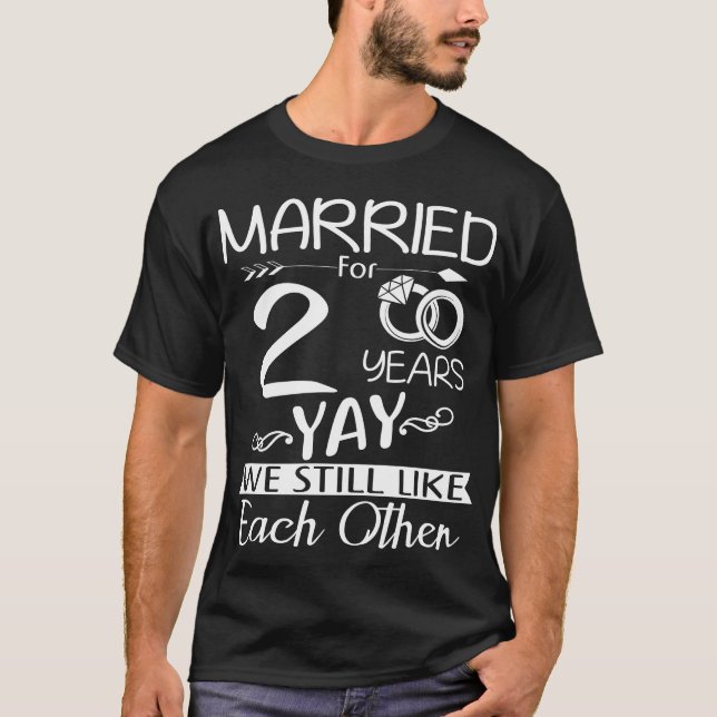 2nd Wedding Anniversary. Married For 2 Years T-Shirt (Front)