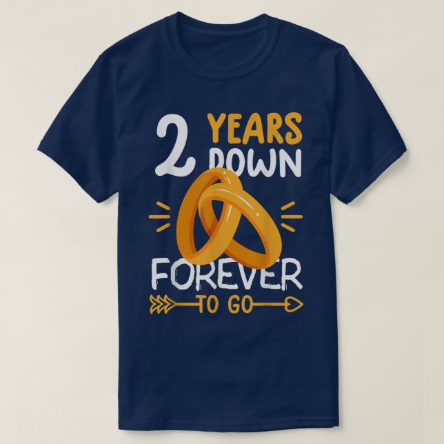 2nd wedding anniversary  tee matching couples 2 ye (Design Front)
