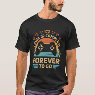 2Nd Wedding Anniversary Video Gamer Level 2 Comple T-Shirt