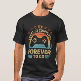 2Nd Wedding Anniversary Video Gamer Level 2 Comple T-Shirt