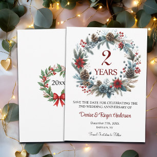 2nd Wedding Anniversary Winter Save The Date