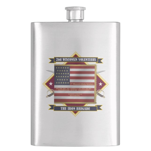 2nd Wisconsin Volunteer Infantry Hip Flask (Front)